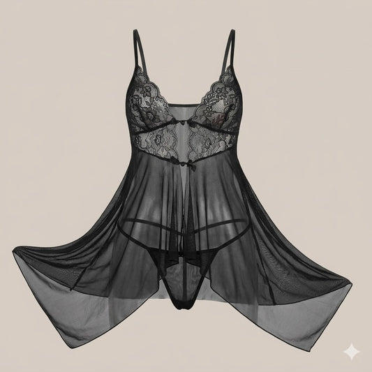 Midnight Bow Flyaway Babydoll